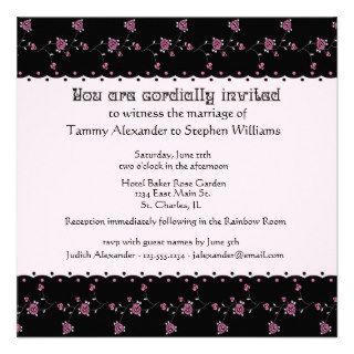 Rose Border Informal Wedding Invitation