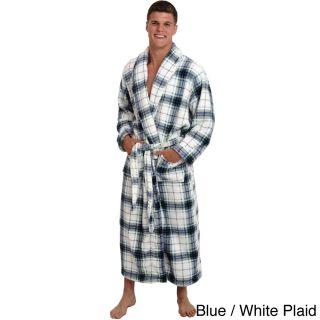 Alexander Del Rossa Del Rossa Mens Full Length Shawl Collar Fleece Bath Robe Blue Size M