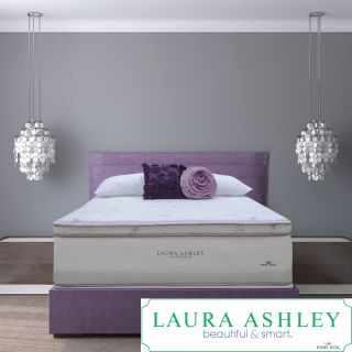 Laura Ashley Laura Ashley Lavender Euro Pillowtop King size Mattress And Foundation Set White Size King