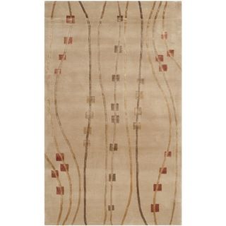 Safavieh Hand knotted Tibetan Honey Wool/ Silk Rug (4 X 6)