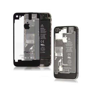New Transformers iPhone 4S Clear Transparent Black Replacement Glass Battery Door Back Cover Housing With Diffuser Chrome Ring and Interior Frame + Free Screwdriver(Fits AT&T Verizon Sprint 4S) Cell Phones & Accessories