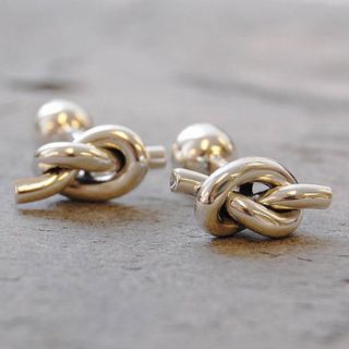 sterling silver nautical knot cufflinks by otis jaxon silver and gold jewellery