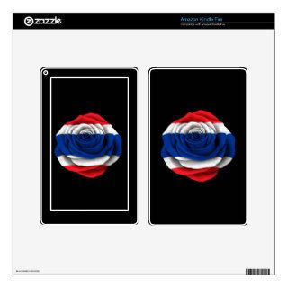 Thai Rose Flag on Black Decal For Kindle Fire