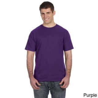 Anvil Anvil Mens Ringspun Pre shrunk Cotton T shirt Purple Size XXL
