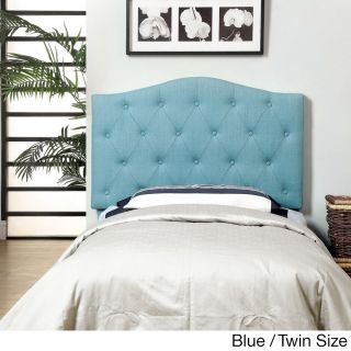 Furniture Of America Furniture Of America Flax Fabric Upholstered Tufted Headboard Blue Size Twin