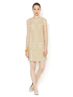 Float Knit Shift Dress with Silk Trim by Anna Sui