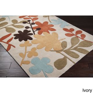Hand tufted Floral Contemporary Area Rug (36 X 56)