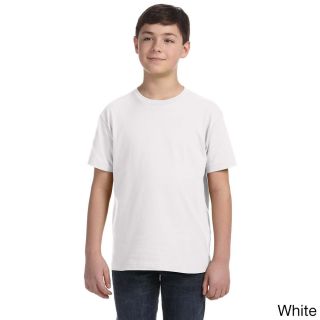 Lat Youth Fine Jersey T shirt White Size L (14 16)