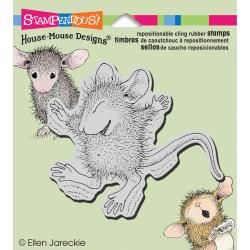 Stampendous House Mouse Cling Rubber Stamp 3.5 X4 Sheet   Tiny Jumper