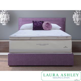 Laura Ashley Laura Ashley Periwinkle Euro Pillowtop Twin size Mattress And Foundation Set White Size Twin