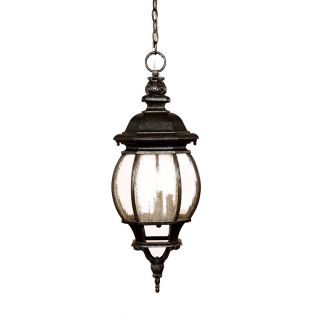 Chateau Outdoor Seeded Glass Hanging 4 light Stone Light Fixture