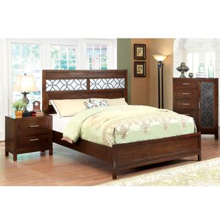 Furniture Of America Petalia 2 piece Brown Cherry Bed With Nightstand Set