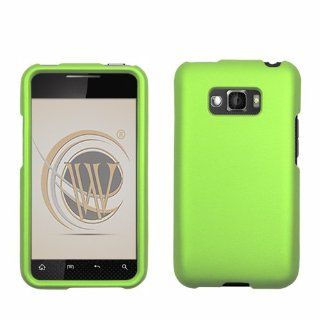 LG Optimus Elite LS696 Protex Neon Green Rubber Feel Cell Phones & Accessories