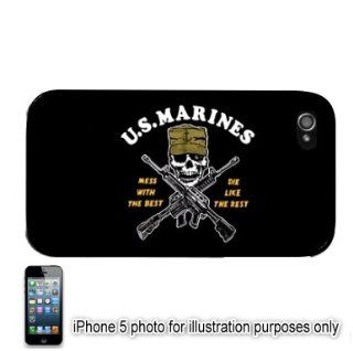 US Marines Mess with the Best Skull Apple iPhone 5 Hard Back Case Cover Skin Black Cell Phones & Accessories