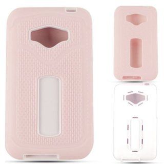 1 PIECE ACCESSORY CASE COVER FOR LG OPTIMUS ELITE / M+ LS 696 PINK SKIN JELLY 02 WITH WHITE SNAP Cell Phones & Accessories
