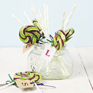 personalised green swirly lollipop by sophia victoria joy etc