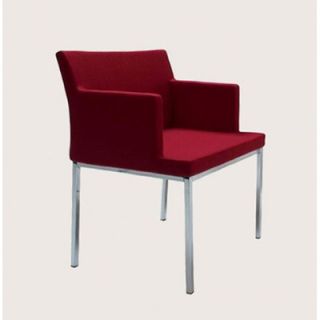 sohoConcept Soho Chair 125 SOHOCHRFLATBASE CHROME Color Red, Upholstery Org