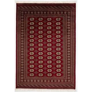 Hand knotted Bokhara Deep Red Wool Area Rug (56 X 8)