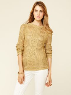 Crocket Metallic Cable Knit Sweater by Paul and Joe