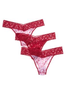 Set of 3 Signature Lace Original Rise Thongs by Hanky Panky