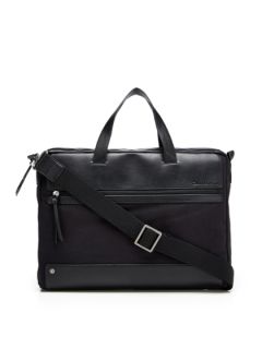 Leather Canvas Briefcase by Calvin Klein