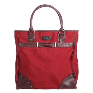 Jessica Simpson Red Embellished Bow tie Carry On Tote Jessica Simpson Tote Bags