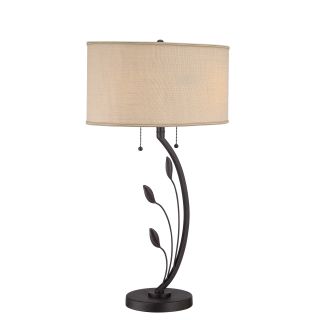 Lively 2 light Brown Textured Table Lamp