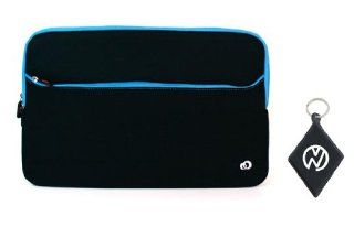 Dell XPS L702X 17.3 Inch Notebook Laptop Computer Neoprene Sleeve Carrying Case with External Zipper Pocket, Color Black / Blue + NuVur ™ Keychain (ND17G2B1) Computers & Accessories