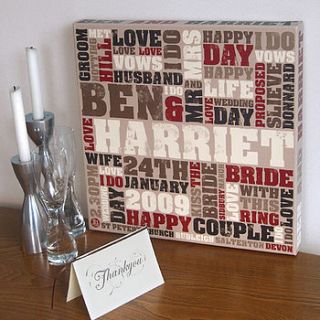personalised wedding day print by joanne holbrook originals