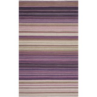 Safavieh Hand woven Marbella White/ Lilac Wool Rug (6 X 9)