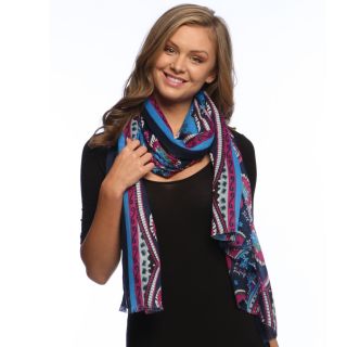 Tri colored Paisley Damask Silky Scarf Wrap
