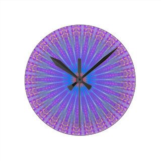 Ornament blau rosa Wanduhr Wall Clocks