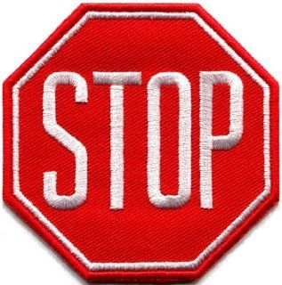 Stop Sign Signal Traffic Street Road Warning Applique Iron on Patch New S 715 Handmade Design From Thailand 