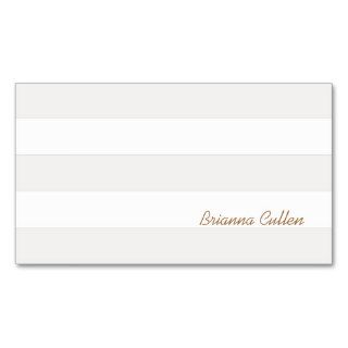 Simple Subtle Neutral Striped Elegant White Business Cards