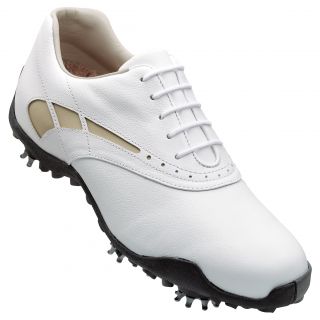 Footjoy Lopro Collection Ladies White And Taupe Golf Shoes
