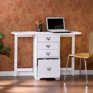 SEI White Fold Out Organizer and Craft Desk   Home Office Desks