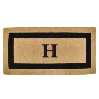 Heavy duty Coir Single Black Picture Frame Monogrammed Doormat