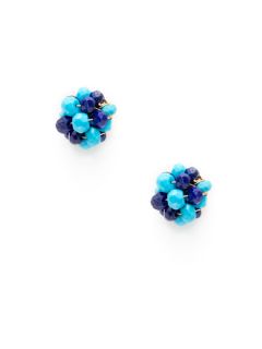 Lapis & Turquoise Cluster Stud Earrings by KEP