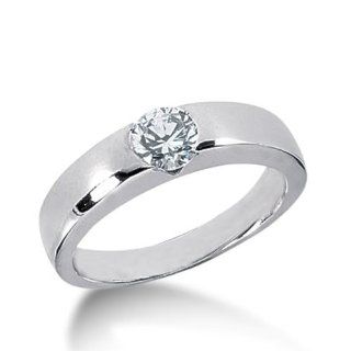 Round Diamond Classic Solitaire Channel Set 14K Gold Engagement Ring (0.35ctw, F   G Color, SI2 Clarity) Jewelry