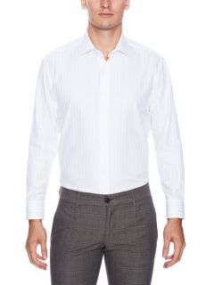 Herringbone Stripe Dress Shirt by Faconnable