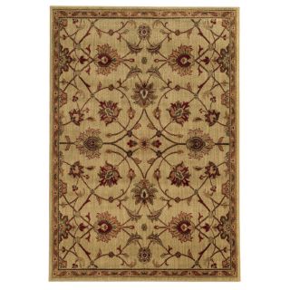 Traditional Floral Beige/ Tan Rug (67 X 93)