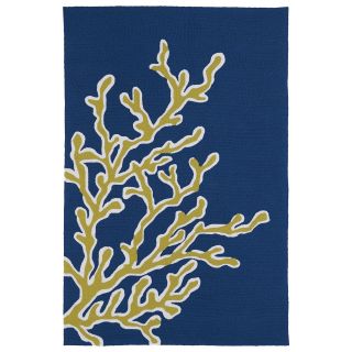 Indoor/ Outdoor Luau Blue Coral Rug (86 X 116)