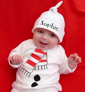 snowman top and personalised hat gift boxed set by read my rhyme