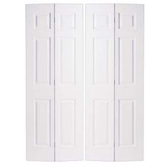 ReliaBilt 6 Panel Hollow Core Textured Molded Composite Bifold Closet Door (Common 78.75 in x 60 in; Actual 77 in x 59 in)