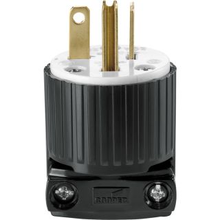 Cooper Wiring Devices 20 Amp 250 Volt Black 3 Wire Grounding Plug