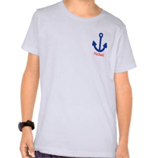 Monogrammed Red Sailboat Marine Nautical Blue Sea Shirt