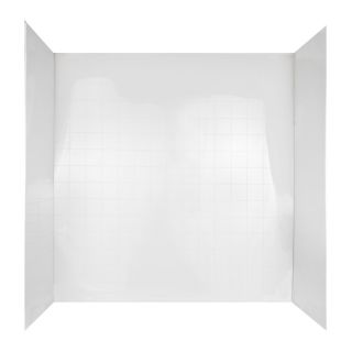 Aqua Glass Tilekit 60 in W x 30 in D x 60 in H High Gloss White Polystyrene Bathtub Wall Surround