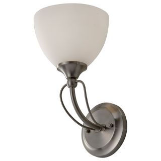 Morgan Collection Single light Brushed Steel Wall Bracket With White Opal Etched Glass Shades