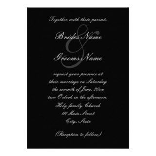 Elegant black and white  wedding invitation