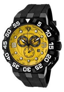 Swiss Legend 10125 BB 07  Watches,Challenger Black Silicone Chronograph Yellow Dial Black IP Case, Diver Swiss Legend Quartz Watches